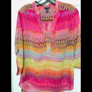 New directions pink blouse with pink cami included